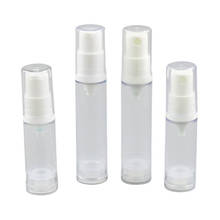 50 x 5ml 10ml Refillable Travel Clear Small Airless Pump Lotion bottles with White Pump Clear Cap 1/3oz Lotion Pump Container 2024 - buy cheap