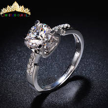 Anillo de oro de 14K 100%, sortija de boda con diamantes de moissanita VVS, 1 quilate, color D, con certificado nacional D01 2024 - compra barato