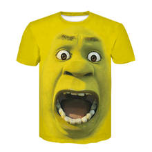 Мужская футболка с короткими рукавами Shrek, уличная футболка в стиле хип-хоп с 3d принтом, летние топы, 2020 2024 - купить недорого
