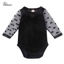 2020 bebê primavera outono roupas bonito recém-nascido infantil do bebê da menina polka bodysuit malha manga longa pontos macacão roupa 2024 - compre barato