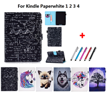 Funda de gato para tableta Amazon Kindle Paperwhite 4, cubierta de soporte, Capa para Paperwhite 3, 2, 1, Funda trasera de 6 pulgadas + bolígrafo 2024 - compra barato