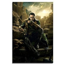 Картина на холсте Loki, плакаты из фильма, шелковые принты, большая домашняя комната, кафе, бар, Декор, холст, настенное искусство, картины на ткани Тора 2024 - купить недорого