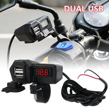 Motorcycle Cigarette Lighter 10-24V Dual USB Port Waterproof Motorbike Handlebar Phone Mobile Charger Adapter Fast Charging 2024 - buy cheap