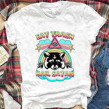 Camiseta divertida de mapache de basura, camisetas de estética de comer basura, granizo, Satán 2024 - compra barato