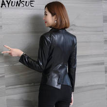 Ayu-abrigo de piel de oveja auténtica para mujer, chaquetas Bomber coreanas para primavera y otoño, 4xl, MY3517, 100% 2024 - compra barato