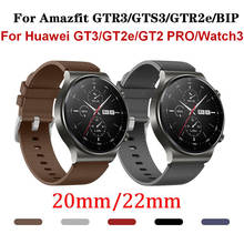 Pulseira para huawei gt3/gt2 pro/gt2e/watch3 pro faixas couro 22mm pulso para samsung galaxy watch3/engrenagem s3/active2 cinta 2024 - compre barato