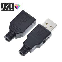 5 Тип набора A входящий штекер USB 4-контактный разъем + tyрe A Разъем USB 4 Pin разъем с черной Пластик Крышка для "сделай сам" 2024 - купить недорого