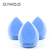 O.TWO.O 1PC Blue Flocking Water Drop Puff Bevel-cut two-knife 3D powder sponge puff Wet and dry beauty eggs puff 2024 - buy cheap