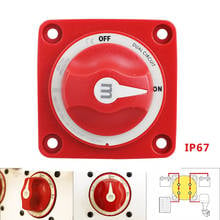 Mini interruptor de bateria de circuito duplo, 12-32v 300a série m, interruptor de bateria vermelho 6010 isolador, desconectado, rotativo, marinho, rv, à prova d'água ip67 2024 - compre barato