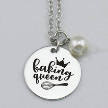 Baking Queen Necklace Pendant,Baking Charm,Women jewelry,Steel Charm  very high quality.Perfect for DIY projects,22mm,5Pcs/Lot 2024 - buy cheap