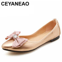 CEYANEAO Women's ballet flats on a flat sole; women's spring casual shoes without lacing; shoes on a flat sole with a bow 2024 - buy cheap