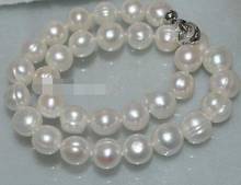 Collar de perlas de agua dulce cultivadas de 18 "AAA, color blanco enorme Natural, 10-11mm 2024 - compra barato