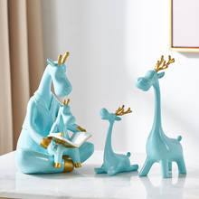 Figuritas decorativas de animales, escultura de jirafa de resina de estilo biónico, accesorios de decoración del hogar, escritorio de oficina, regalos de decoración bonitos 2024 - compra barato