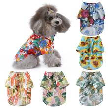 1 pçs roupas para cães de estimação estilo havaiano verão praia camisas colete roupas para animais estimação floral camiseta para pequeno grande cão chihuahua 2024 - compre barato