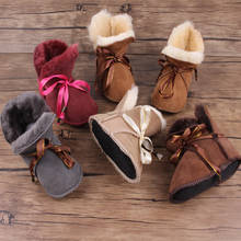 Botas de piel auténtica para bebé, zapatos de Interior para bebé, bota de nieve de cuero genuino para invierno, mocasines para recién nacido, botines de piel 2024 - compra barato
