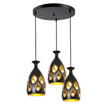 Modern Simple Iron Art Black Dining Pendant Three Fashion Creative Diamond Crystal Hotel Single LED Pendent Lamp 2024 - buy cheap