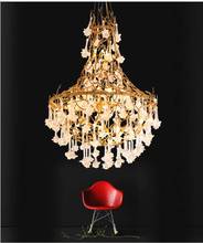 Light luxury post-modern copper branch crystal chandelier French living room dining room lamp American minimalist designer villa 2024 - buy cheap