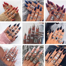 Docona conjunto de anéis midi em strass feminino, conjunto de anéis geométricos antigos e vintage para mulheres joias de festa acessórios 2024 - compre barato