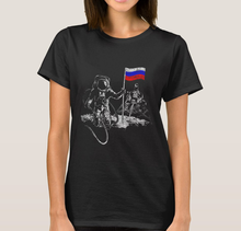 Russia Flag In Space Astronaut Moon-landing Women's T-Shirt 2024 - buy cheap