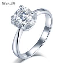 Luxury Women Moissanite Ring Pure 100% 925 Sterling Silver Heart Rhinestone Ring Jewelry Accessories For Wedding Party 2024 - buy cheap