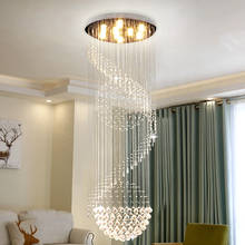 Rotating Stair Light Crystal Long Chandelier Duplex Stairwell Villa Living Room Large Chandelier Luxury Chandelier 2024 - buy cheap