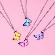 Korean Sweet Cute Butterfly Necklace for Women Long Chain Acrylic Pendant Statement Necklace Female Fashion Jewelry Gifts 2024 - buy cheap