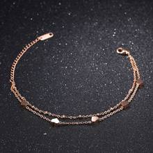 Pulseiras de ouro rosa para mulheres jóias moda feminina pulseira pulseiras de aço inoxidável para senhoras pulseira de luxo 2024 - compre barato