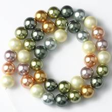 Green Orange Shell Pearl Beads Natural Round Loose Spacer Finding Beads For Jewelry Making Diy Necklace Bracelet 6/8/10/12mm 2024 - buy cheap
