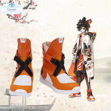 Arknights Aak White Orange Shoes Cosplay Long Boots Leather Custom Made For Party Christmas Halloween 2024 - buy cheap