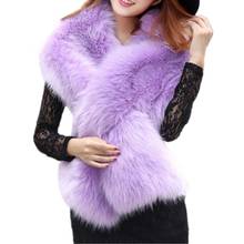 Women Sleeveless Faux Fur Shawl Wedding Faux Fox Fur Wraps and Shawls Bridal Fur Stole 2024 - buy cheap