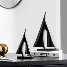 Sailboat Statue for Home Decor Nordic Abstract Sculpture Resin Sailing Boat figure Modern Home Decor Decoration Craft Ornament 2024 - buy cheap