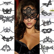 Máscara de olho de renda para festa, preta, feminina, sexy, máscaras para baile, halloween, máscara veneziana, carnaval, anônio, 1 peça 2024 - compre barato