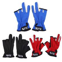 Anti Slip Slip-resistant 3 Low-Cut Fingers Fishing Gloves Tackle Antiskid Rubber Particles and Friction Palm Design 2024 - buy cheap