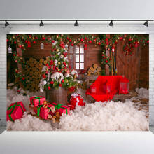 Fundo de natal ao ar livre vermelho árvore de neve backdrops festa decoração de fundo natal evento família photo booth shoot studio 2024 - compre barato