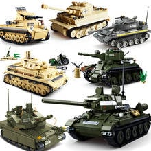 Military tank model building blocks army ww2 panzer IV II T34 M1A2 tiger German m1a2 battle vehicle set bricks construction toys 2024 - buy cheap