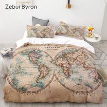 luxury Bedding Set King/Europe/Queen/Custom,3D Duvet Cover Set,Quilt/Blanket Cover Set,Bedclothes,World map Bed set 2024 - buy cheap