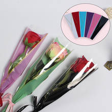 Paquete de plástico de rosas individuales, bolsa Opp transparente para envolver ramo de flores, embalaje Floral, bolsa de flores para el Día de San Valentín, 50 Uds. 2024 - compra barato