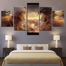 5 Pieces Attack on Titan Battle Eren Yeager Canvas Poster Modern Home Wall Decor Picture Art Print Painting On Canvas For Living 2024 - buy cheap