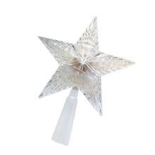 Estrela luminosa de natal de plástico, ornamento com estrela de cinco pontas 2024 - compre barato