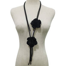 YD & YDBZ-collar con colgante de cuerda de cuero con flor Rosa Negra para mujer, estilo gótico, hecho a mano, accesorios de joyería de goma, collares y cadenas 2024 - compra barato