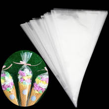 Organizador de cone transparente com bolsas, azul celofane saco de doces diy para decoração de festa de aniversário e casamento 100 2024 - compre barato