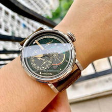 Риф Тигр/RT черная сталь военные механические мужские часы с ремешком из натуральной кожи Автоматическая пилота часы Дата Водонепроницаемый часы 2024 - купить недорого