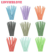 LINVIERLOVE 25Pcs Colorful Wave Paper Drinking Straws For Wedding Birthday Disposable Straws Festival Party Decor Suppplies 2024 - buy cheap
