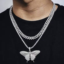 Iced Out bling Cuban chain Necklace 9mm big heavy Hip hop Jewelry Choker two tone Color Rhinestone CZ Clasp women Mens Necklaces 2024 - buy cheap