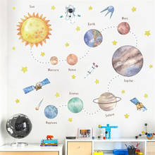 Наклейки на стену в виде космической планеты для детской комнаты, граффити, наклейки для гостиной, спальни, настенное украшение, художественная роспись, декор для музея науки 2024 - купить недорого