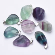 20pcs Natural Fluorite/Quartz Crystal Nuggets Pendants for bracelet necklace jewelry making DIY Decorate accessories F80 2024 - buy cheap