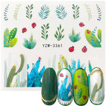 Stickers for Nails Aloe Plant Ladybug Grass Water Sliders Manicure Decor Watercolor Nail Art Accessories Cheap Nail Stickers 2024 - buy cheap