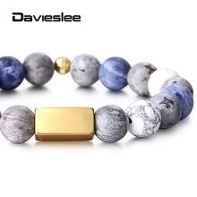 Mulheres dos homens pulseiras 10mm pedra natural águia olho gravura id grânulo pulseira yoga meditação jóias lpz018 2024 - compre barato