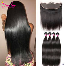 Mechas de cabelo liso com cabelo frontal malasiano., mechas com fechamento frontal. cabelo humano remy. 2024 - compre barato