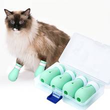 4 Pçs/set Ajustável Sapatos de Silicone Macio Anti-Risco Protetor para Banho De Gato Da Pata Do Gato do animal de Estimação Grooming suprimentos Verificação Tampa Da Pata Do Gato 2024 - compre barato